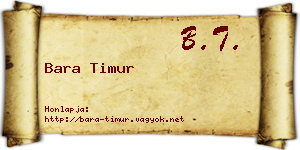 Bara Timur névjegykártya